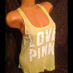 VS Pink yellow razor back tank xsmall